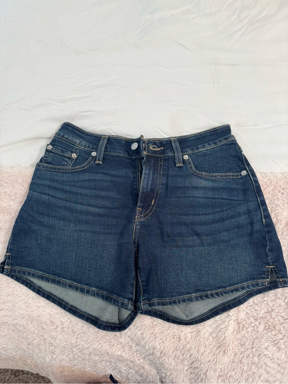 Levi's Indigo High-Rise Denim Shorts